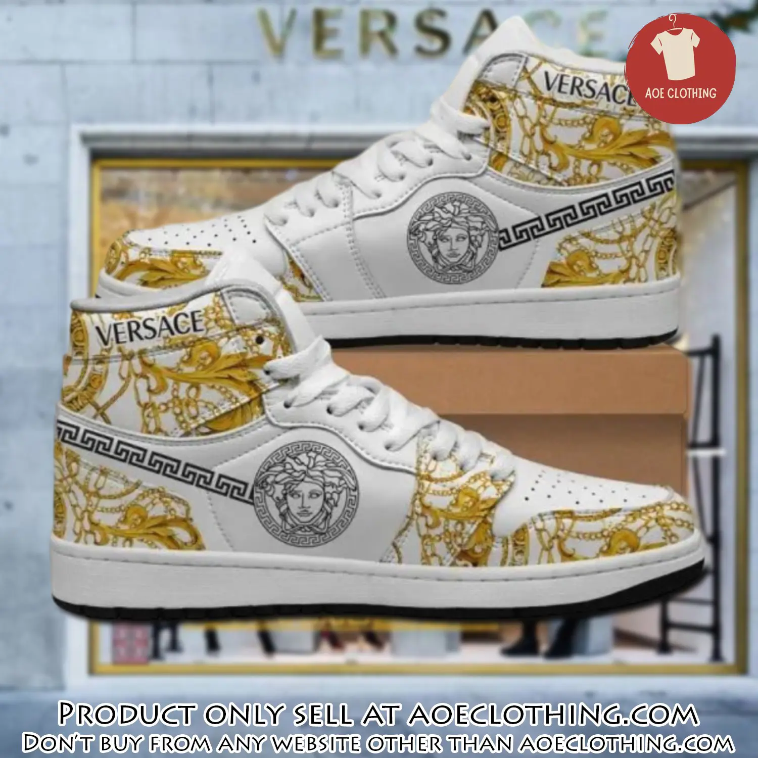 Gianni versace white high air jordan sneakers shoes hot  gifts unisex aoe0427029